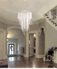 Nordic Modern K9 Crystal Chandeliers Lights Fixture American Romantic LOFT Chandelier Home Indoor Lighting Hotel Hall Living Room Dining Room Big Long Droplight