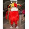 Costume della mascotte della mucca rossa sveglia di Halloween Personaggio dei cartoni animati di alta qualità Personaggio a tema per adulti Tuta da pubblicità per esterni di Natale