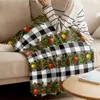 毛布クリスマスベリーパインコーンベッド用毛布を投げるマイクロファイバーフランネル暖かいソファベッド
