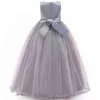 Abito da damigella d'onore lungo grigio formale Abiti per bambini Per ragazze Bambini Elegante abito da sposa per feste Abiti da sera per ragazza10 12 anni