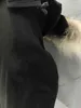 Femmes hiver loisirs de plein air sports doudoune blanc canard coupe-vent parker long col en cuir casquette chaud véritable loup fourrure designer élégant
