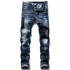 Jeans de mode pour homme designer noir mens pantalon Distressed Ripped Biker Slim Fit Moto Denim Pour Hommes Nouveau