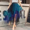 Юбки сексуальная юбка женская юбка женские слои tulle maxi женская ночная вечеринка Midi Elastic Set Set Solid Likered Skirtsskirts