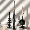 Kerzenhalter Glashalter Home Dekoration schwarzer Hochkerzen Teelicht Wohnzimmer Tisch Hochzeitsstück oder Tische