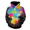 Moda Erkekler Hoodie Unicorn Gökkuşağı Galaxy Arka Plan Baskı 3D Formalar/Hoodies Unisex Street Giyim L220704