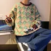 Zazomde Men Hip Hop Sweters Streetwear Retro Knitted Tops Geometry Casual Knit Warm Pullover HARAJUU SWEATER MEN 220812