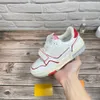 De hoogwaardige casual schoenen van Italië dames hardloopschoenen laag uitgesneden lederen geborduurd bedrukte rubberzolen canvas zachte zolige ademende zomer buiten coach sneakers