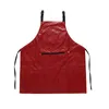 Waterproof and oil-proof leather apron women's fashion strap home kitchen overalls cooking waistband custom printing Y220426