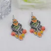 Dangle & Chandelier Earring Clip Fashion Party Dresses Bohemia Style Enamel Beads Statement Love Heart Drop Earrings Vintage Jewelry For Wom