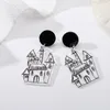 Halloween Jewelry Acrylic Skull Ghost Dangle Earrings for Women Girls Fashion Accessories