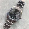 Acier foncé ST9 Rhodium Cadran Datejust Lunette cannelée Montre 41mm 116333 126334 Montres-bracelets mécaniques automatiques Bracelet Verre Saphir298P