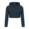 7 points taille basse à capuche à manches longues fitness taille serrée sport mince haut de sport mince entraînement complet Joggers vêtements de sport complets Fitness sweat-shirt vêtements