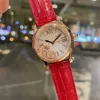 Womens Watch Watches Luminous Watches التلقائي الكوارتز حزام الياقوت مقاوم للماء 30 مم للسيدات حزام جلدي متعدد الألوان