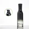 Pakowanie pustych gradientowych czarnych szklanych butelek balsamowych spary prasa pompa z wtyczką przenośne uzupełniające opakowanie kosmetyczne 40 ml 100 ml 120 ml