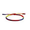 Dégradé de couleur chanceux fil Bracelets Bracelets pour femmes hommes tibétain à la main noeuds corde Bracelets bijoux