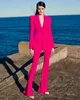 Alta qualidade mais recente 2022 Designer Runway Set Conjunto de moda feminina de moda feminina Bloit Slim Fitting Blazer Flare Suit T220729