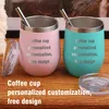 Stainless Thermos cup With Lid And Straw interesting cup Text customization printing For Companion Gifts Water Bottles 12OZ 220623