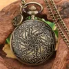 Bronze geschnitzte römische Zahlenabdeckung Taschenuhr Herren Damen Quarz Analoguhr Halskette Anhänger Kette Sammlerstück