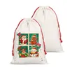 Sublimation Blank Santa Sacks DIY Personalized Drawstring Bag Christmas Gift Bags Pocket Heat Transfer 2023 New year wholesale FY4931 FY4935 0704