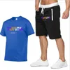 Trapstar Mężczyzn Snosy T -THITR SETS HARAJUKU TOPS TEE FUNDY HIP HOP KOLOR T SHIRT PLACE Casual Shorts Zestaw 220613