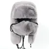 Berets عالية الجودة Ushanka 2022 Thermo Winter Faux Fur Hat Women Womber Hats Darm Whare Gink Ski Eyflaps Mask Soviet Russian Snow Cap