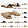 With Box Womens Designer Slipper Flats Mule Woody Sandals Top Quality Summer Fashion Office Wolk Slipper Ladie Cheap Outdoor Indoor Casual Slider Sandlas Eur 35-42