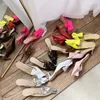 Gai Tiptoed Highheeled Bow Slippers Women Women Summer Enbleed Baotou Semislippers للأحذية النسائية في Y200423