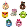 moq 100pcs lovely Donut cartoon croc shoe charms buckles 2D Soft rubber Shoe accessories Clog Pins Buttons Charm Decorations fit children Sandals kids Wristband