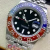 Clean CF GMT VR3186 Pepsi Automatik Herrenuhr Rot Blau Keramik Lünette Schwarzes Zifferblatt 904L JubileeSteel Armband Super Edition Same Ser223W