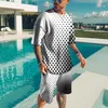 Verão masculino t camisa shorts 2 peças conjunto agasalho roupas de grandes dimensões vintage streetwear criativo padrão masculino define roupas curtas 220622