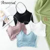 Bras ATHVOTAR Women Halter Bra Bralette Padded Elastic Ice Silk Brassiere Wireless Cross Backless Sleeveless Top Female Underwear245c