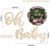 Oh Baby Sign For Shower Wooden Wall Stickers First 1 One 1st Birthday Party Decorations Boy Girl Decor 220329