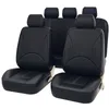 Car Seat Covers 9Pcs Black Universal Leather Set Cushion 5 Seats Full Protector Cover ProtectorCar