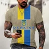 T-shirts pour hommes T-shirt à manches courtes 3D pour hommes Ukraine T-shirt imprimé avec drapeau de l'équipe électorale nationale ukrainienne pour hommes