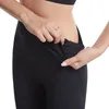 Pontas de ioga de primeira linha com bolsos para mulheres Alta cintura Treino leggings Designer de ginástica elástica fitness lady geral calças justas cheias