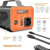 230 Wh/62400 mAh Solargenerator Tragbares Kraftwerk Backup-Versorgung 220 V/200 W AC/DC 12 V/USB/60 W USB-C-Anschlüsse – Orange