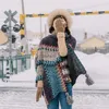 스카프 빈티지 보호 망토 케이프 탑 레드 여자 가을 겨울 꽃 짜는 냄새 화석 치카 망토 아웃 wearscarves7166857