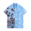 Chemises de créateurs de luxe Mens Fashion Match popeline flamme impression chemise de bowling Hawaii Floral Chemises décontractées hommes Slim Fit manches courtes l2501