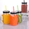 Gradient Mason Drink Cup Juice Milk Tea Glass Mugs Coffee Coke Mug With Straw Reusable Juice Beverages Cups Whiskey Tumblers BH6495 TYJ