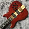 Custom Grand Alemb Style Guitar Bass Mkd Mark King Deluxe Custom 4 Strings Neck Through Body Walnut Wood No Pick -up