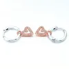 Freehand Heart Hoop Earrings Originele doos voor Pandora 925 Sterling Silver Womens Stud Earring