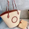 Straw Tote Bags Sunshine Handbag Weave Handle Women Shoulder Bag Shopping Bag Thread Letter Large Capacity High Quality Purs295f