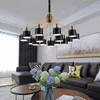 Pendant Lamps Modern Gold Metal Led Chandeliers Lighting Black/White Shades Living Room Chandelier Lights Bedroom Hanging LightPendant