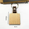 Blank Round Rectangle Heart Wooden Key Chain DIY Engrave Wood Pendant Keychain Keyring Tags Handmade Gifts Supplies