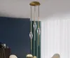 Lampes suspendues en fil de cuivre noir/bronze de polissage nordique moderne avec forme de goutte d'eau brillante LED cristal Droplight