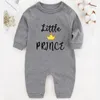 The Prince Has Arrived Winter Baby Boy Clothes born Romper Cotton Baby Girl Pography Outfits Long Sleeve Babies Costume 220525