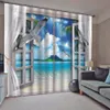 European style 3D Curtain Window creative Blackout Curtains For Living Room Bedroom darken Drapes blinds for windows cortinas de cocina