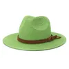 Wide Brim Hats HT3635 Straw Hat Men Women Summer Sun Leather Belt Fedoras Jazz Panama Travel Beach Cap Male Female Eger22