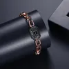 Link Chain Hop Bling Zircon Square Chian Armband för män Kvinnor Rose Gold Color Fashion Jewelry Giftlink Linklink