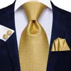 8.5cmの黄色の格子縞Paisley100男性ファッショングラバタメンズビジネスタイパーティー